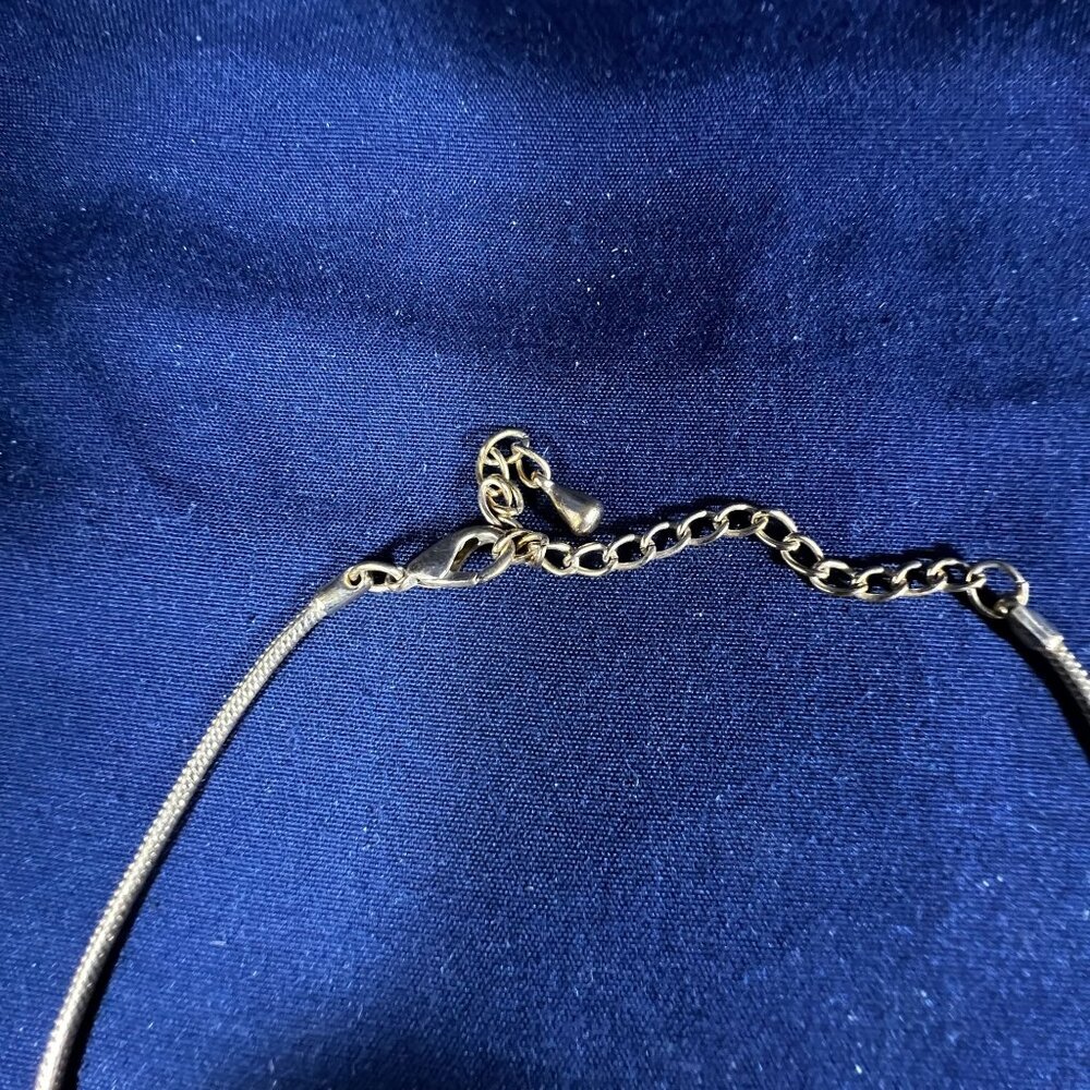 Gold-Tone & White Statement Necklaces Set Of 2 With Adjustable Chain Detail - Picture 3 of 5